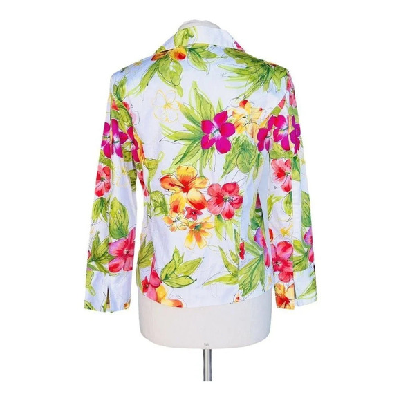 ANNABELL Women’s Size S Multicolor Floral Long Sleeves Button Front Blazer - Picture 2 of 2